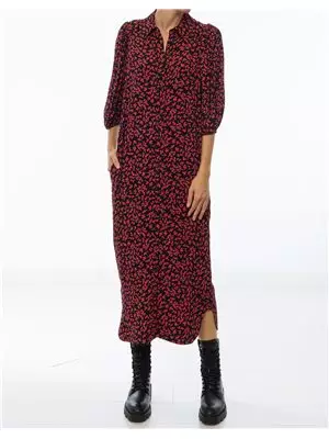 Vestido largo printed ganni