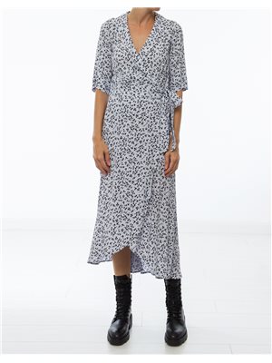 Vestido mc cruzado printed ganni